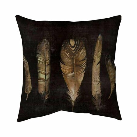 FONDO 26 x 26 in. Brown Feather Set-Double Sided Print Indoor Pillow FO2775166